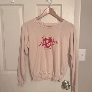 The Great. sweatshirt size 1 pink red heart